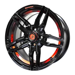 LLANTAS 15X6.5 4X100 BK+MIL RED CB67.1 ET35 155498 -  15 4X100 | ZS MOTOR