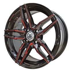 LLANTAS 15X6.5 4X100 ET35 CB67.1 BK+RJ UC+MIL 1554 -  15 4X100 | ZS MOTOR