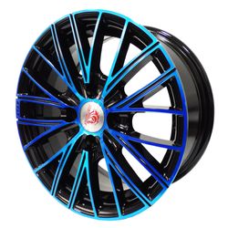 LLANTAS 14X6 4X100 ET35 CB67.1 BLK MACH BLUE RD-54 -  14 4X100 | ZS MOTOR