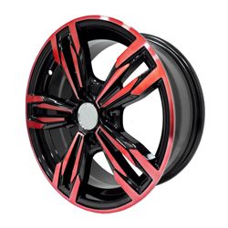 LLANTAS 15X6 4X100 ET35 CB67 BLK MACH RED 155071 -  15 4X100 | ZS MOTOR