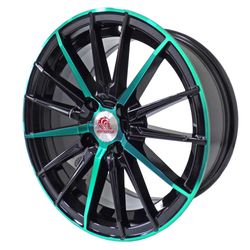 LLANTAS 15X6.5 4X100 CB73.1 ET32 MB+GREEN 155821-R -  15 4X100 | TEKMOTOR