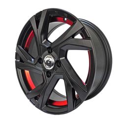 LLANTAS 15X6 4X100 ET35 CB73.1 MATT BLK RED 155496 -  15 4X100 | ZS MOTOR