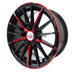 LLANTAS 15X6.5 4X100 CB73.1 ET32 MB+RED 155821-RD- -  15 4X100 | TEKMOTOR