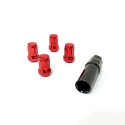 SET 16 TUERCAS+LLAVE 12X1.50 L32 ROJA S1907