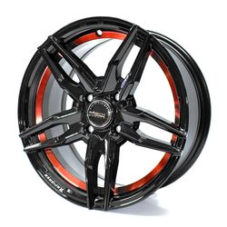 LLANTAS 15X6.5 4X100 ET35 CB67.1 BK RED UC+MIL 155 -  15 4X100 | RASCH