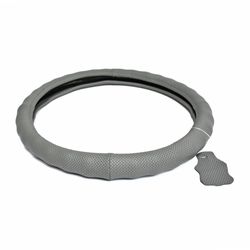 CUBRE VOLANTE CUERO GRIS TALLA M (38CM)