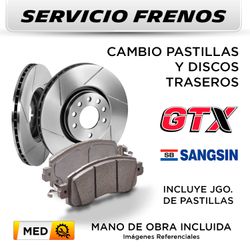 SERVICIO FRENOS - CAMBIO PASTILLAS Y DISCOS MAZDA 3 1.6 2013 - 2019 - TRASEROS | DISC. GTX - PAST. SANGSIN 02