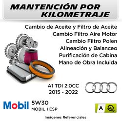 MANTENCIÓN POR KILOMETRAJE AUDI A1 TDI 2.0CC | A -  MANTENCIÓN AUTOMOTRIZ