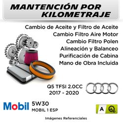 MANTENCIÓN POR KILOMETRAJE AUDI Q5 TFSI 2.0CC | A -  MANTENCIÓN AUTOMOTRIZ