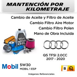 MANTENCIÓN POR KILOMETRAJE AUDI Q5 TFSI 2.0CC | B -  MANTENCIÓN AUTOMOTRIZ