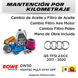 MANTENCIÓN POR KILOMETRAJE AUDI Q5 TFSI 2.0CC | B -  MANTENCIÓN AUTOMOTRIZ CC