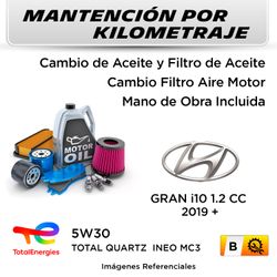 MANTENCIÓN POR KILOMETRAJE  HYUNDAI GRAN i10 1.2CC  2019 +  | SERVICIO TODO INCLUIDO - B MKB1