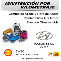 MANTENCIÓN POR KILOMETRAJE  HYUNDAI TUCSON 1.6CC  2018 +  | SERVICIO TODO INCLUIDO - B KB03