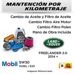 MANTENCIÓN POR KILOMETRAJE  LAND FREELANDER 2.0  2014 +  | SERVICIO TODO INCLUIDO - B KB01