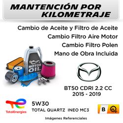 MANTENCIÓN POR KILOMETRAJE  MAZDA BT50 CDRI 2.2CC  2015 - 2019  | SERVICIO TODO INCLUIDO - B 0002