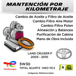 MANTENCIÓN POR KILOMETRAJE  TOYOTA LAND CRUISER P.  2003 - 2010 | SERVICIO TODO INCLUIDO - A KA01