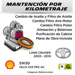 MANTENCIÓN POR KILOMETRAJE  TOYOTA LAND CRUISER P.  2003 - 2010 | SERVICIO TODO INCLUIDO - A KA02