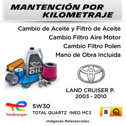 MANTENCIÓN POR KILOMETRAJE  TOYOTA LAND CRUISER P.  2003 - 2010 | SERVICIO TODO INCLUIDO - B KB01