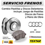 FRENOS---CAMBIO-PASTILLAS-Y-DISCOS-DELANTEROS-AUDI-A1-2015-2022--P.-TEXTAR---D.-ZIMMERMAN