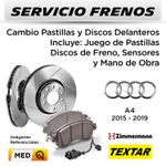 FRENOS---CAMBIO-PASTILLAS-Y-DISCOS-DELANTEROS-AUDI-A4-2015-2019-|-INCL.-SENSOR--P.-TEXTAR---D.-ZIMMERMAN