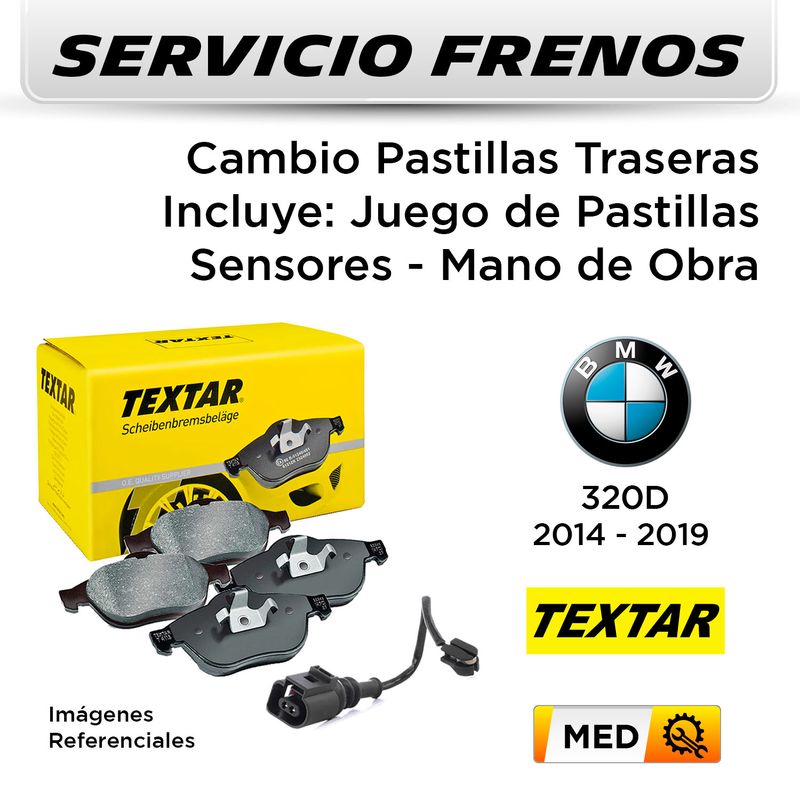 FRENOS---CAMBIO-PASTILLAS-TRASERAS-BMW-320D-2014-2019----INCL-SENSOR-|-P.-TEXTAR