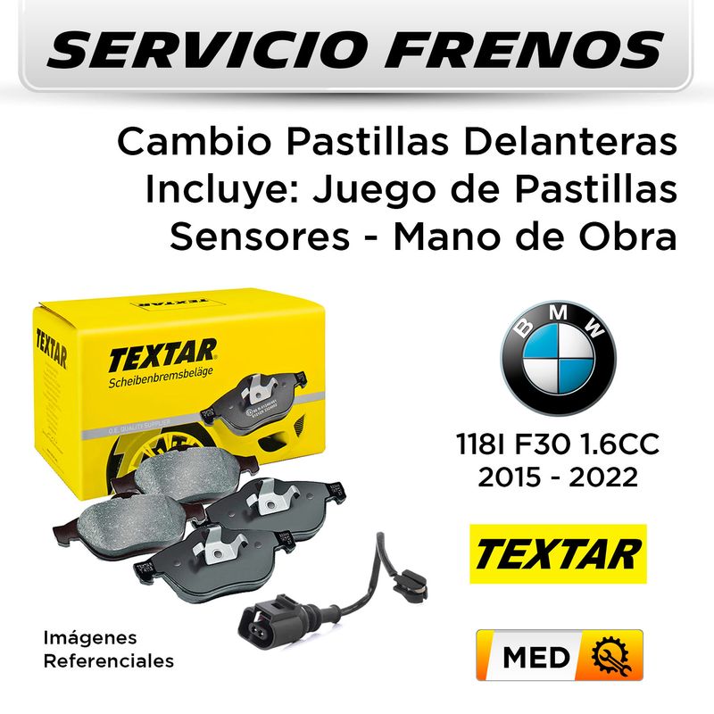 FRENOS---CAMBIO-PASTILLAS-DELANTERAS-BMW-118i-F30-1.6-2015-2022-|-INCL.-SENSOR-PAST.-TEXTAR