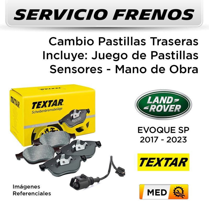 FRENOS---CAMBIO-PASTILLAS-TRASERAS-LAND-ROVER-EVOQUE-SP-2017-2023----INCL-SENSOR-|-P.-TEXTAR