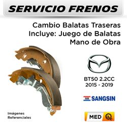 FRENOS - BALATAS MAZDA BT50 CDRI 2.2 2015 - 2019 - TRASERAS | SANGSIN/GTX - SERVICIO