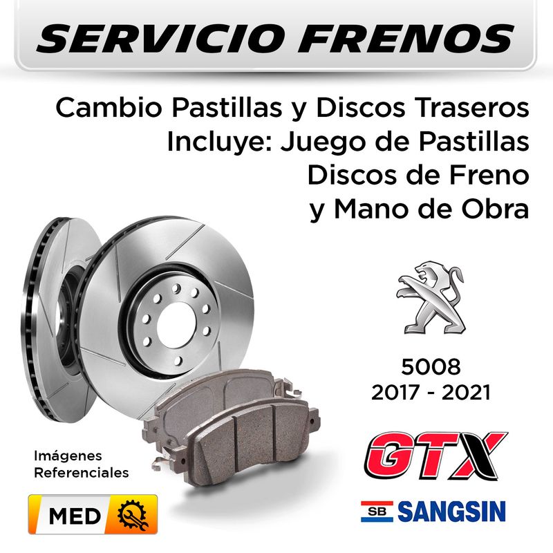 FRENOS---CAMBIO-PASTILLAS-Y-DISCOS-TRASEROS--PEUGEOT-5008-HDI-2.0-2017-2021--|--DISC.--GTX---PAST.--SANGSIN