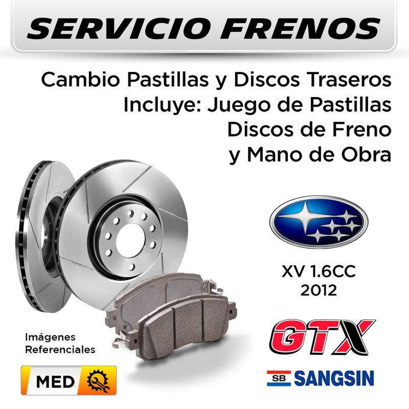 FRENOS---CAMBIO-PASTILLAS-Y-DISCOS-TRASEROS--SUBARU-XV-1.6-2012--|--DISC.--GTX---PAST.--SANGSIN