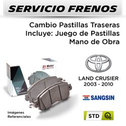 FRENOS - CAMBIO PASTILLAS TOYOTA LAND CRUSIER PRADO 2.7 2003 - 2010 - TRASERAS | PAST. SANGSIN - SERVICIO