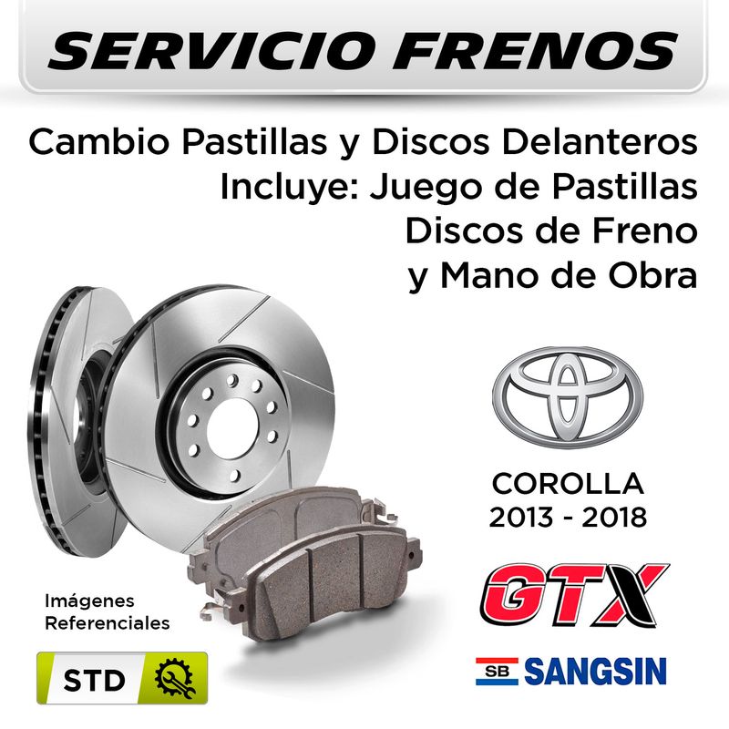 FRENOS---CAMBIO-PASTILLAS-Y-DISCOS-DELANTEROS--TOYOTA-COROLLA-1.6-2013-2018--|--DISC.--GTX---PAST.--SSANGSIN