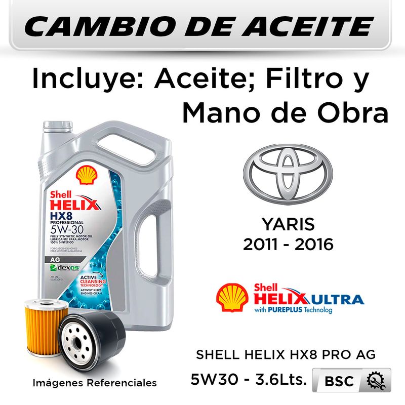 CAMBIO-DE-ACEITE-5W30-SHELL-HX8-PRO-AG-4L---FILTRO-HU6006z-HANZO-|-TOYOTA-YARIS-1.3--2011-2016