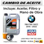 CAMBIO-DE-ACEITE-5W30-DIESEL-LIQUI-MOLY---FILTRO-HU6014-1z-MAN-FILTER-|-BMW-118i-1.6--2015-2022