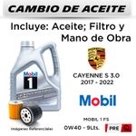 CAMBIO-DE-ACEITE-MOBIL-1-FS-0W40-4.73LT---FILTRO-HU9001x-MANN-|-PORSCHE-CAYENNE-S-3.0-2017-2022