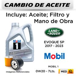 CAMBIO DE ACEITE LAND ROVER EVOQUE SP 2017 - 2023 - | MOBIL 1 0W20 4.73LT - FILTRO HU6024Z MANN