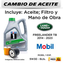 CAMBIO DE ACEITE LAND ROVER FREELANDER TB 2014 - 2023 - | MOBIL 1 5W30 4 LT ESPEC - FILTRO W7015 MANN