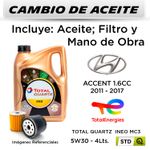 CAMBIO-DE-ACEITE-TOTAL-INEO-MC3-5W30-5L---FILTRO-W610-82-HANZO-|-HYUNDAI-ACCENT-1.6--2011-2017