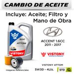 CAMBIO-DE-ACEITE-5W30-VISTONY-5L---FILTRO-W610-82-HANZO-|-HYUNDAI-ACCENT-1.6--2011-2017