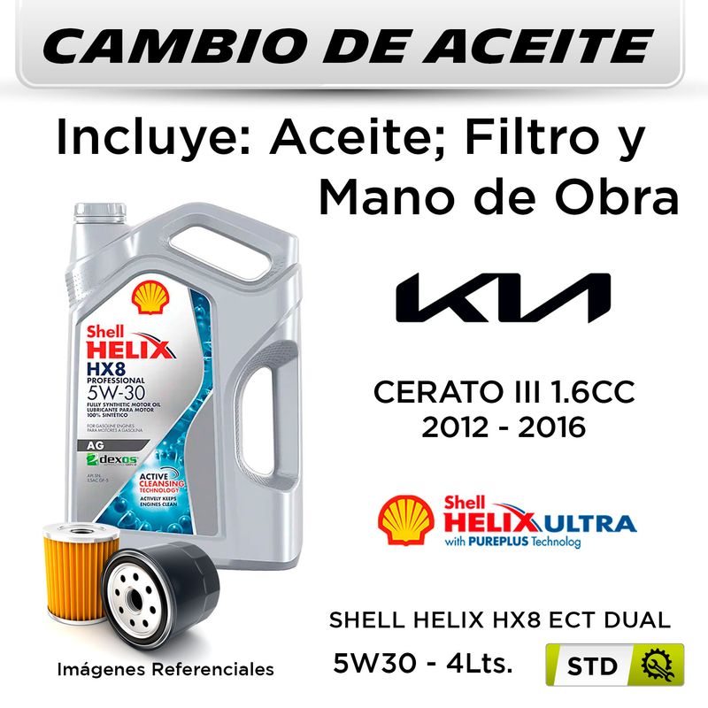 CAMBIO-DE-ACEITE-5W30-SHELL-5L---FILTRO-W811-80-HANZO-|-KIA-CERATO-III-1.6--2012-2016