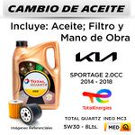 CAMBIO-DE-ACEITE-TOTAL-INEO-MC3-5W30-5L---FILTRO-HU7019x-HANZO-|-KIA-SPORTAGE-2.0--2014-2018