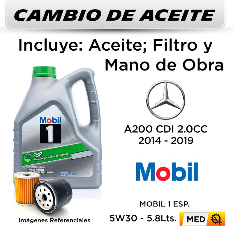 CAMBIO-DE-ACEITE-MERCEDES-A200-CDI-2.0CC-|-MOBIL-1-5W30-4-LTS---1-LT---FILTRO-HU711-6Z-MANN