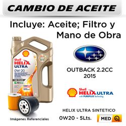 CAMBIO DE ACEITE SUBARU OUTBACK 2.5 2015 - | SHELL 0W20 - FILTRO W610/6 HANZO