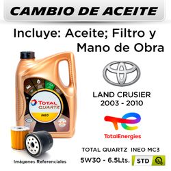 CAMBIO DE ACEITE TOYOTA LAND CRUSIER PRADO 2.7 2003 - 2010 - | TOTAL INEO MC3 5W30 5L - FILTRO W712/83 MANN FILTER