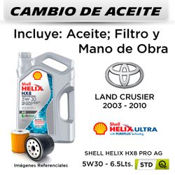 CAMBIO DE ACEITE TOYOTA LAND CRUSIER PRADO 2.7 2003 - 2010 - | 5W30 SHELL HX8 PRO AG 4L - FILTRO W712/83 MANN FILTER