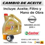 CAMBIO-DE-ACEITE--NISSAN--NAVARA-2.5-CC--2015---|-CASTROL-EDGE-LL-DPF-ACEA-C3-5W30---FILTRO-W920-48-MANN