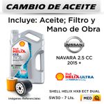 CAMBIO-DE-ACEITE--NISSAN--NAVARA-2.5-CC--2015---|-SHELL-HELIX-HX8-ECT-DUAL-5W30---FILTRO-W920-48-MANN