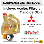 CAMBIO-DE-ACEITE--MITSUBISHI--L200--4X4--KATANA-2.4-CC--2014---|-CASTROL-EDGE-LL-DPF-ACEA-C3-5W30---FILTRO-W9066-SAKURA