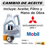 CAMBIO-DE-ACEITE--MITSUBISHI--OUTLANDER-2.4-CC--2014---|-MOBIL-1-0W20---FILTRO-W610-82-HANZO