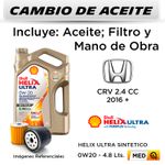 CAMBIO-DE-ACEITE--HONDA--CRV-2.4-CC--2016---|-SHELL-HELIX-ULTRA-SINTETICO-0W20-4LT---FILTRO-W610-82-HANZO